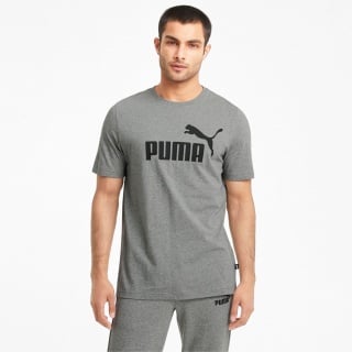 Puma Freizeit-Tshirt Essentials Logo (100% Baumwolle) grau Herren